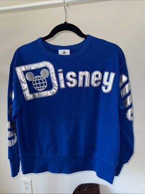 Disney Royal Blue Crewneck with Silver Logo Detail